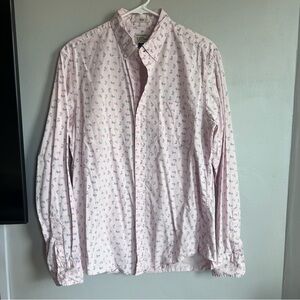 J. Crew Slim Fit Button Down Shirt Pink Blue Tiny Floral Print M